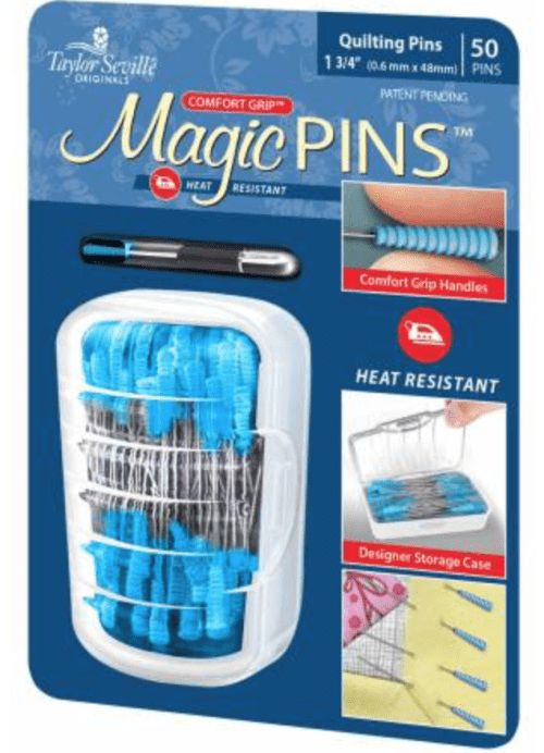 Quilting Pins Kit 250 pcs, steel curved safety basting pins + glass head  quilt needles + flower headed quilter's spotting pins