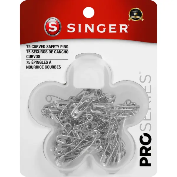 Curved Safety Pins for Basting in a Flower Case