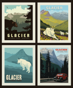 glacier national park pillow panel