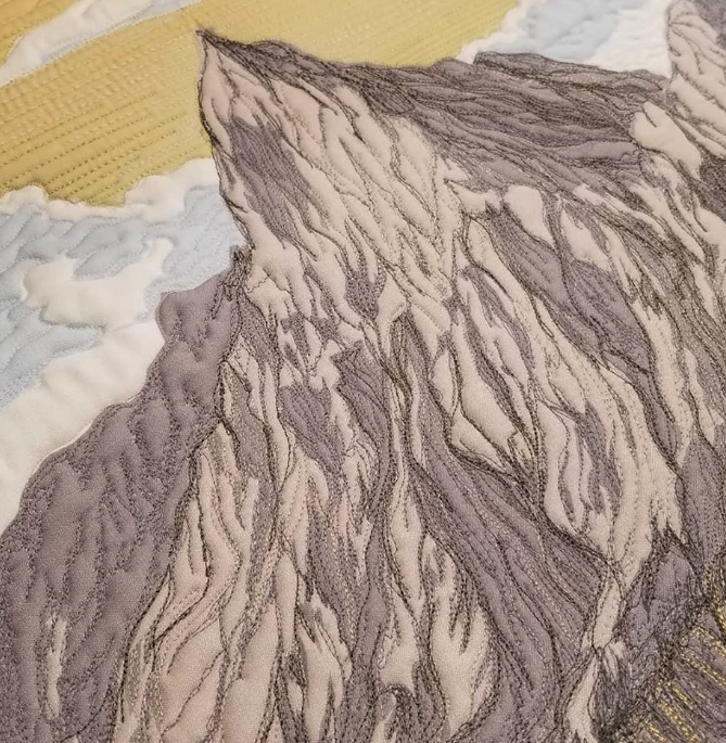 thread painted mountain