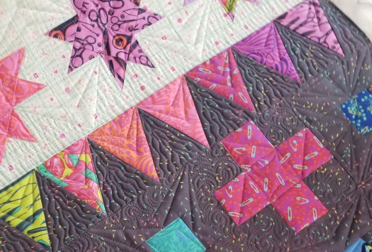 tula pink decorative stitches quilt