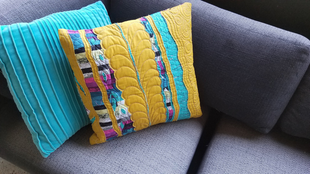layered quilting as a pillow