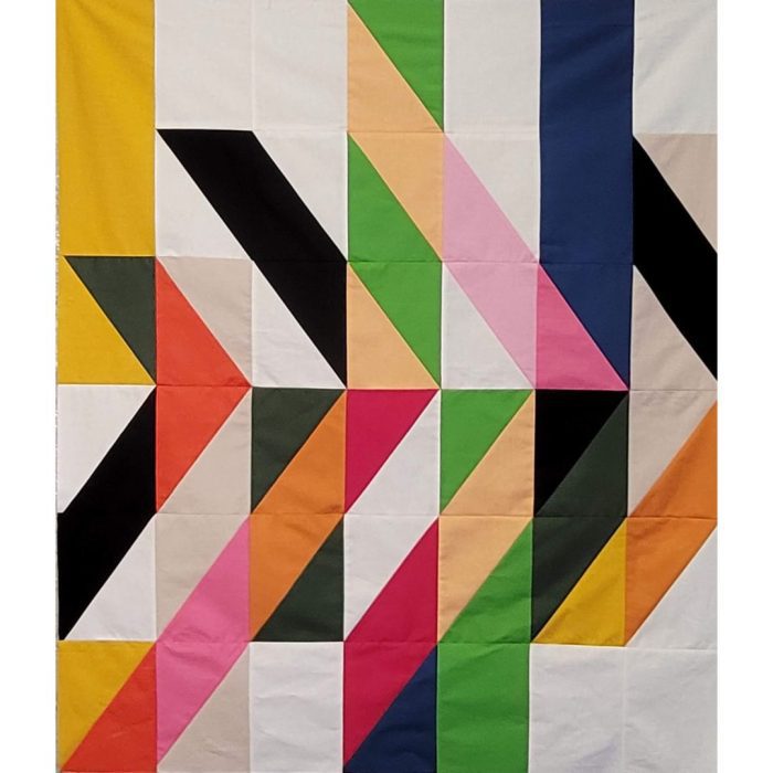 modern half-rectangle triangle quilt kit