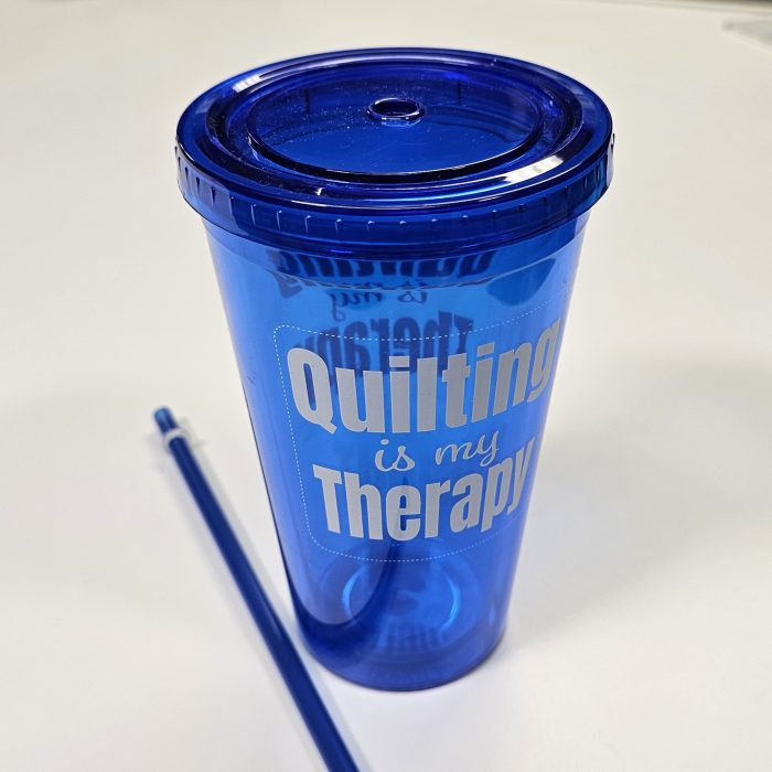 quilting is my therapy cold cup