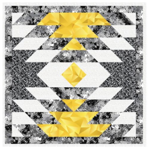 black and yellow quilting pillow panel fabric