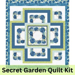 blue floral quilt kit