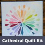 inked rainbow quilt panel