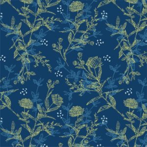 blue and green quilting fabric