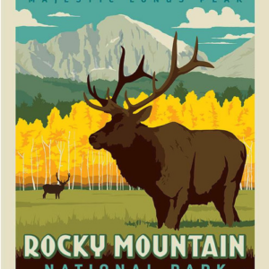 rocky mountain national park fabric quilt panel