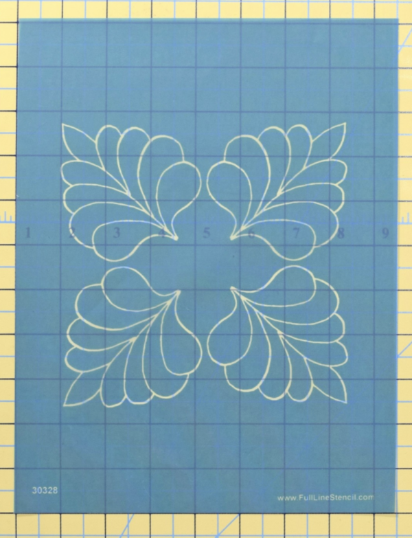 four corner feather machine quilting stencil