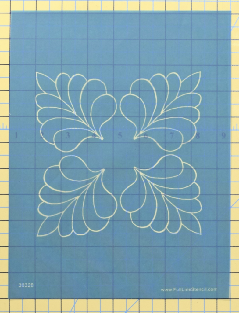 four corner feather machine quilting stencil