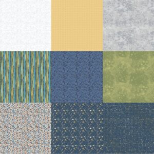 navy and gold fabric panel