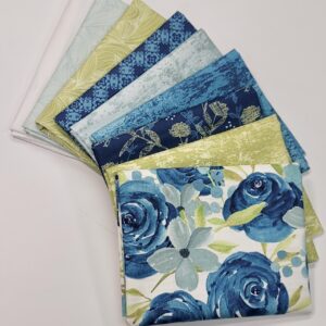 blue and green fat quarter bundle