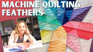 how to machine quilt feathers in blocks