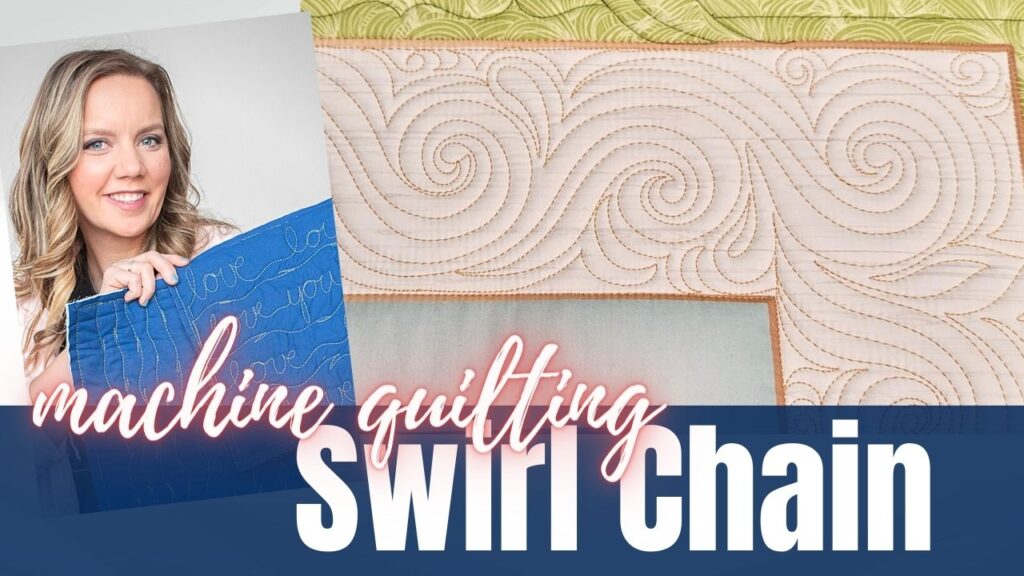 machine quiltng the swirl chain design