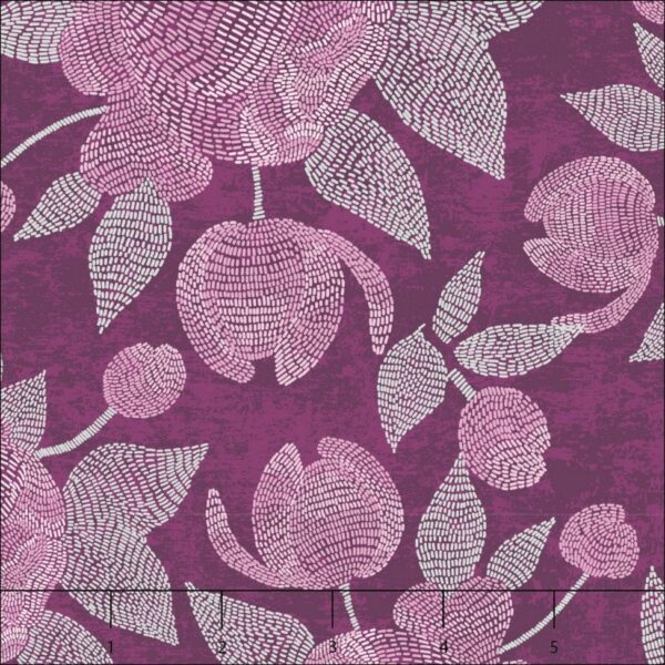 purple floral quilting fabric flourish