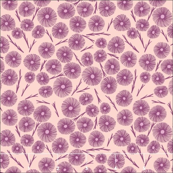 purple and orange floral quilting fabric