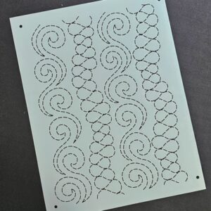 Ribbon Candy and Swirls Stencil