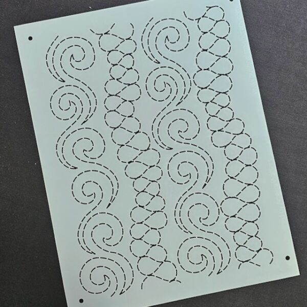 Ribbon Candy and Swirls Stencil