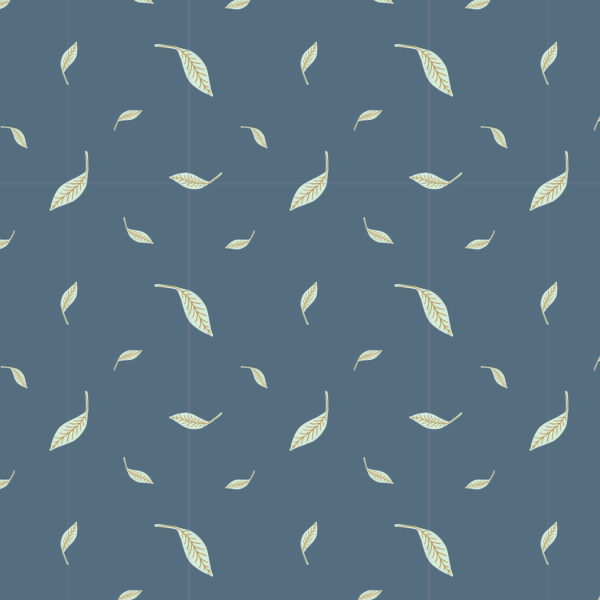 blue leafy quilt fabric