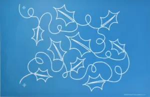 Holly Background Full Line Stencil