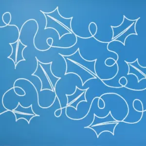 Holly Background Full Line Stencil