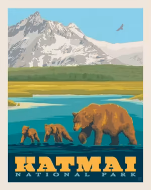 Alaska Katmai National Park Poster Panel