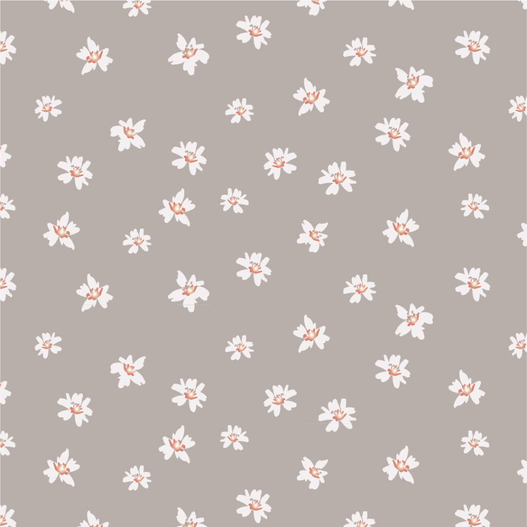 taupe floral quilting fabric