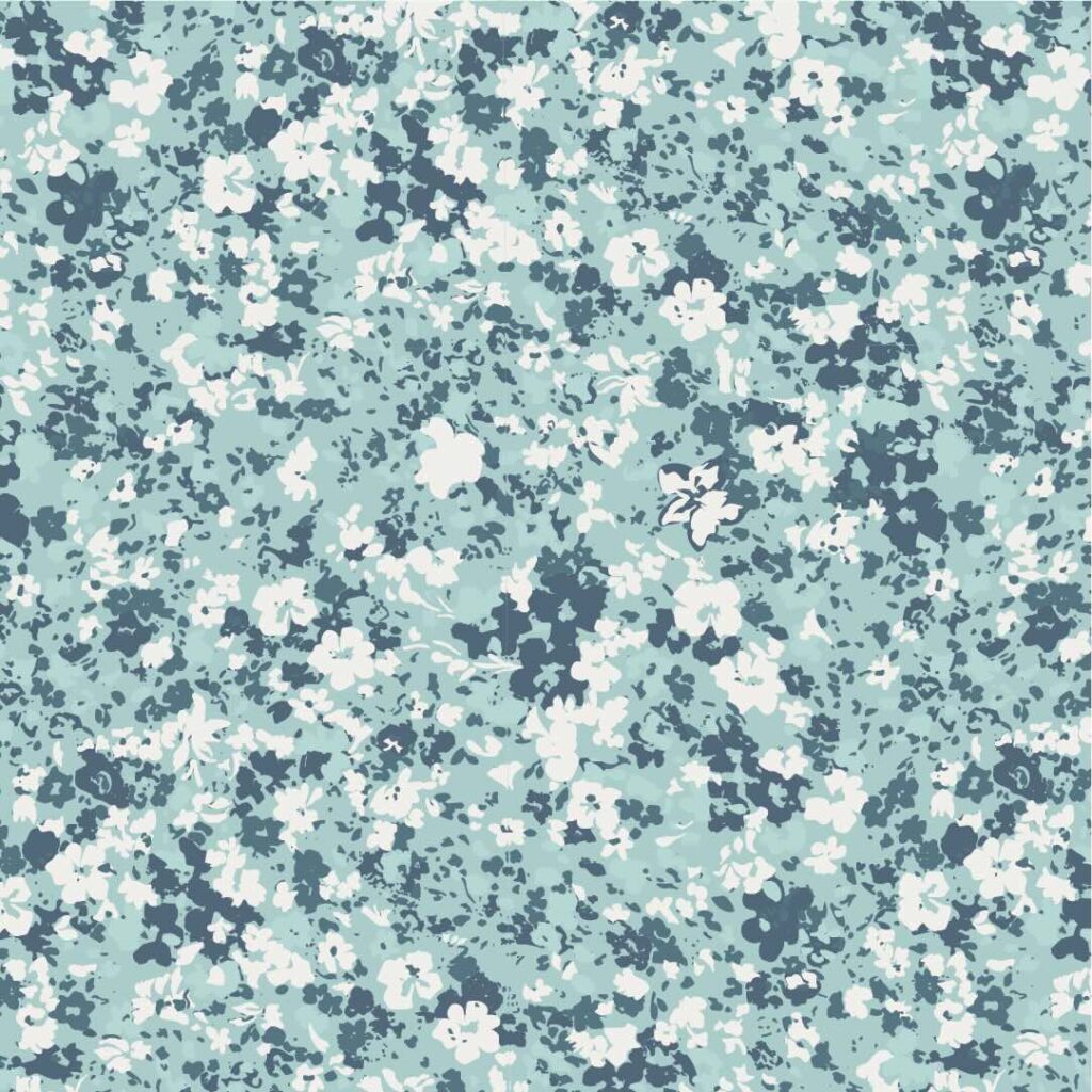 teal abstract floral quilting fabric