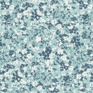 teal abstract floral quilting fabric
