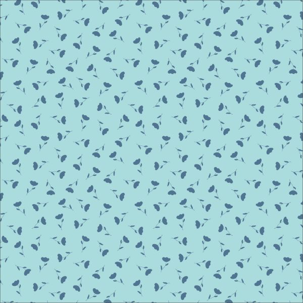 teal floral patriotic print