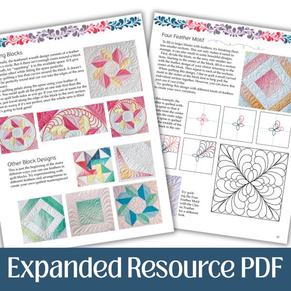 machine quilting feathers quilting diagrams