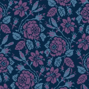 Embroidered Blue Yardage